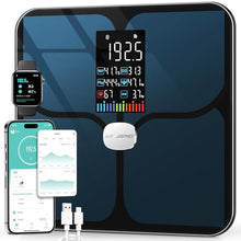 Load image into Gallery viewer, ABLEGRID Body Fat Scale,Digital Smart Bathroom Scale for Body Weight, Large Color Display Screen, 22 Body Composition Metrics BMI, Water Weigh, Heart Rate, Baby Mode, 400lb, Rechargeable