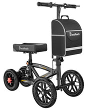 Load image into Gallery viewer, BlessReach 300 Lbs Capacity Foldable All Terrain Knee Scooter Walker - Economical Foot Injury Crutch Alternative - Black