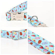 Load image into Gallery viewer, ARING PET Summer Dog Collar with Bow, Cute Blue Ice Pop Sailor Bowtie Pet Doggy Collars with Metal Buckle for Puppy Small Medium Large Boy Girl Dogs-XL