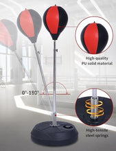 Load image into Gallery viewer, Stiatu Punching Bag with Stand, Heavy Boxing Bag Height Adjustable Reflex Bar and Speed Punching Bag for Adults & Youth, Home Gym Training Equipment for MMA Fitness Stress Relief (Red)