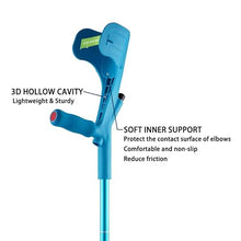 Load image into Gallery viewer, YOKABOZE Forearm Crutches for Adults Foldable Knee Patients Mobility aids for Children and Seniors (Blue Pro)
