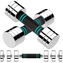 Load image into Gallery viewer, LIFERUN 5lb Steel Adjustable Dumbbell Set of 2, Free Weights Dumbbells Set, Non-Slip and Comfortable Foam Handle, Adjustable Dumbbells Weights Set for Home Gym Office Exercise
