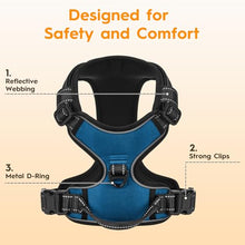 Load image into Gallery viewer, No Pull Dog Harness, No-Choke Soft Padded Reflective Dog Vest Harness with Front Clip & Top Handle, 2 Quick-Release Buckles, Adjustable for Small Medium Large Dogs
