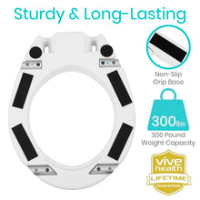 Load image into Gallery viewer, Vive Raised Toilet Seat Riser for Seniors (with Handles) - Handicap Rail Grab Bar Seat for Over Toilet