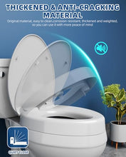 Load image into Gallery viewer, Toilet seat risers, Elevated Toilet Seat 3 inch, Heavy Duty, Never Loosen, Soft Close, Easy Install & Clean, Elongated Raised Toilet seat bowl (18.5”), White