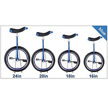 Load image into Gallery viewer, Single Wheel Unicycles Wheel Trainer Unicycle,16/18/20/24in Wheel Outdoor Unicycle Adjustable Seat Exercise Bicycle (24")