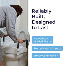 Load image into Gallery viewer, Drive Medical 2-in-1 Raised Toilet Seat with Removable Padded Arms - Elevated Bathroom Safety Support
