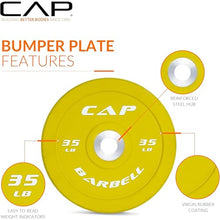 Load image into Gallery viewer, CAP Barbell Olympic Weight Set with 7ft Barbell & Bumper Plates ,160-370 lbs , Multiple Options