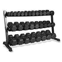 Load image into Gallery viewer, CAP Barbell 1200 LB Dumbbell Set with 3-Tier Rack, Rubber Hex Weights