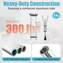 Load image into Gallery viewer, Aluminum Alloy Crutches for Adults, Pair of Height Adjustable Crutch (Fits 4'7" - 6'7"), Universal & Lightweight Crutches