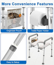 Load image into Gallery viewer, HOMLAND Raised Toilet Seat with Handles, Toilet Seat Riser for Seniors with Adjustable Height & Width