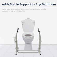 Load image into Gallery viewer, Drive Medical RTL12079 Toilet Safety Frame, Bathroom Grab Bar for Toilets, Freestanding Toilet Rail for Stability, For Users Up to 300 Pounds, White