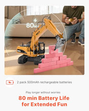 Load image into Gallery viewer, VEVOR Remote Control Excavator Toy 15 Channel 3 in 1 Remote Control Digger with Metal Shovel 1:14 Scale RC Excavator with Light & Sound Full Functional Construction Vehicles for Kids 2 Batteries