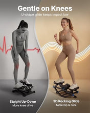 Load image into Gallery viewer, Merach Rocking Steppers for Exercise at Home, 3D Motion Stair Stepper with Resistance Bands for Full Body Workout & Low-Impact Balance Board, 330 LBS Loading Capacity Exercise Equipment(Black)