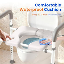 Load image into Gallery viewer, Raised Toilet Seat with Handles - Width & Height Adjustable Toilet Seat Risers for Seniors