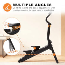 Load image into Gallery viewer, Magnetic Stair Stepper for Home, 16-Level Adjustable Resistance up to 77LBS, 350LBS Capacity, with Cup Holder & Bluetooth APP, Folding Compact Cardio Climber(Black)