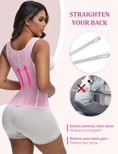 Load image into Gallery viewer, SHAPSHE Waist Trainer for Women, Tummy Control Sports Girdle, Pink-hook Strap -Medium
