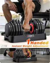Load image into Gallery viewer, Rendpas Adjustable Dumbbells Set of 2, 1-Sec Adjustable Weights Dumbbells Set, 16 in 1 Free Dumbbell with Anti-Slip Texture Handle, Weight Set For Home Gym Suit both Men and Women (80LBS-Pair)