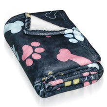 Load image into Gallery viewer, Gowyeg Dog Blankets for Large Dogs, 60"x50" Blanket Washable, Fuzzy Soft Pet Mat Throw Cover for Kennel Crate Bed, Cute Paw Pattern, Cat Blanket, Gifts Medium Small Pet Essentials, Navy Blue