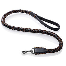 Load image into Gallery viewer, FOVRLZSE Leather Dog Leash,Durable Cowhide Braided Dog Training Leash for Large and Medium Dogs(3.7ft)