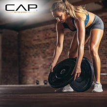 Load image into Gallery viewer, CAP Barbell 370 lb Competition Olympic Weight Set with 7ft Chrome Barbell & Color Bumper Plates
