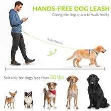 Load image into Gallery viewer, Léwind 8.2ft Hands Free Dog Leash,Versatile Waist & Crossbody Lead for Medium Dogs,Waterproof & Adjustable for Running Jogging Walking, 360° Swivel Metal Buckle (Green)
