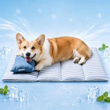 Load image into Gallery viewer, Dog Cooling Mat for Large Dogs, 38”×25” Breathable Self Cooling Mat for Dogs & Cats Q-Max 0.485, Portable Washable Pet Cooling Mat for Dog Bed with Pillow, Thickened Cool Fiber Indoor/Outdoor Summer
