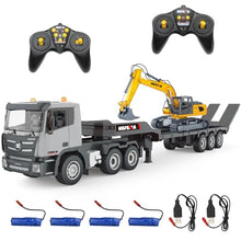 Load image into Gallery viewer, 1:24 RC Semi-Trailer Engineering Tractor With Sound and Lights, Construction Vehicles for Boys