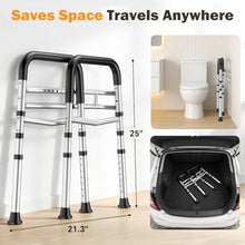 Load image into Gallery viewer, Toilet Safety Rails for Seniors, Adjustable Height & Width Toilet Safety Frame with Handles (350LB Capacity), Elderly Assistance Products for Handicapped, Foldable Toilet Bars Fits Any Toilet