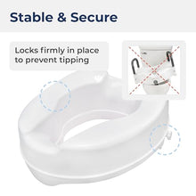 Load image into Gallery viewer, Drive Medical Raised Toilet Seat with Lock, Standard Seat, 4"