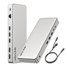 Load image into Gallery viewer, Docking Station 3 Monitors,WAVLINK SM770 Docking Station with Triple HDMI, Dual DP, 100W PD in,10Gb USB A&C,2.5G Ethernet,Compatible with MacBook Neo/Mac OS, SMI Driver & Host USB3.2 Gen 2 Required