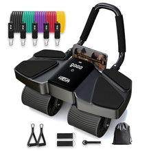 Load image into Gallery viewer, Ab Roller Home Gym Equipment – 4 Wheels Ab Wheel Muscle Roller with Built-in Tracker