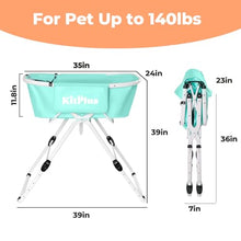 Load image into Gallery viewer, KITPLUS Portable Dog Bathtub, 5 Height Adjustable Dog Washing Station for Pet Shower and Grooming Foldable Bathing Tub with Storage & Anti-Slip Design for Small Large Dogs Cats