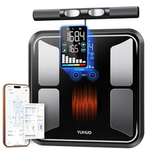 Load image into Gallery viewer, YUHUO Smart Scale for Body Weight, 8-Electrode Digital Bathroom Scale with BMI, Body Fat, Muscle Mass, Segmental Full Body Composition Analyzer, 28 Metrics Bluetooth App Sync, FSA&HSA Eligible