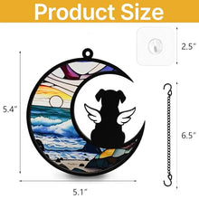 Load image into Gallery viewer, PawSailor Dog Memorial Suncatcher, Memorial Gifts with Sympathy Card & Dog Fur Storage Keychain, Moon Design Gift for Loss of Pet (Sunset)