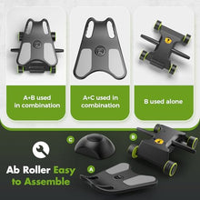 Load image into Gallery viewer, Ab Roller with Elbow Support, Ab Roller Board Core Workout Machine with 4 Wheels, Mini Pilates Reformer Equipment