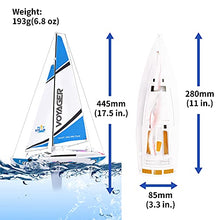 Load image into Gallery viewer, PLAYSTEAM Voyager 280 RC Controlled Wind Powered Sailboat in Blue -17.5" Tall