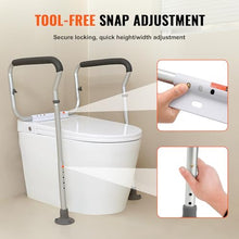 Load image into Gallery viewer, VEVOR Toilet Safety Rail, Bathroom Toilet Seat Safety Frame, Adjustable Width & Height Fit Most Toilets, 300lbs Capacity, Medical Toilet Handles with Padded Armrests for Handicap, Elderly, Disabled
