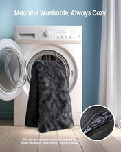 Load image into Gallery viewer, blunique Calming Large Dog Couch Bed, Waterproof Memory Foam with Durable Fluffy Fuzzy Mats, Washable Removable Cover Protector for Sofa, Bedside, Gift, 41 x 37 Inches, Dark Grey