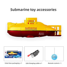 Load image into Gallery viewer, Tsiodot Mini RC Submarine Waterproof Remote Control Boat Underwater Diving Fish Tank Toy Yellow)