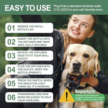 Load image into Gallery viewer, Dog Calming Pheromone Diffuser Refills, 4 Pack 48ml, Helps Dogs Relieve Anxiety, Reduce Stress, Aggression, Barking, Chewing, Scratching, Supports Dogs Travel, Vet Visits, Separation, Loud Noises