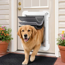 Load image into Gallery viewer, MIAOTONG 3-Flap Steel Large Dog Door for Door with Metal Sliding Lock Panel