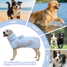 Load image into Gallery viewer, Super Absorbent Dog Bathrobe Pineapple Soft Fast Drying Dogs Towel Robe Adjustable Drying Coat for After Bath with Hood (Pineapple Blue, X-Large)