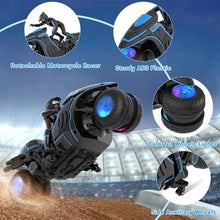 Load image into Gallery viewer, Remote Control Motorcycle Toys, Colorful Wheels Light Off-Road RC Dirt Bike with Detachable Rider