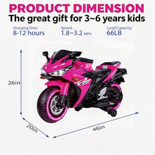 Load image into Gallery viewer, Kids Electric Motorcycle, 12V Electric Motorcycle on Car LED Lights, Music Player & Horn