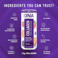 Load image into Gallery viewer, HYDRADNA- Sparkling Liquid Collagen Protein Water Drink Balanced Nutrients for Wellness - Sugar-Free - Keto-Friendly - No Gluten (12 Pack) Berry Punch