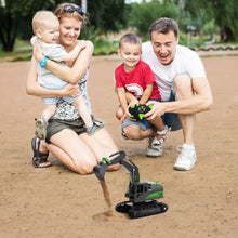 Load image into Gallery viewer, IQKidz Remote Control Excavator Toys for Boys 4-7 Yrs Old - Metal Shovel Construction Vehicles with Light Sound,