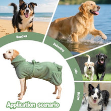 Load image into Gallery viewer, Super Absorbent Dog Bathrobe Pineapple Soft Fast Drying Dogs Towel Robe Adjustable Drying Coat for After Bath with Hood (Pineapple Green, X-Large)