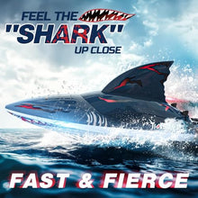 Load image into Gallery viewer, DEERC Fast Brushless RC Boat for Adults, 30+MPH 3S High Speed Remote Control Boat, Self-righting 2.4Ghz Speed Shark with LED Lights, Summer Toy Gift for Kids