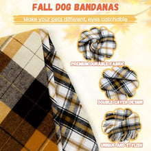 Load image into Gallery viewer, 2 Pack Thick Triangle Dog Bandanas with Tassels Edges, Reversible Plaid Dog Bandanas Boy Girl in Storage Box, Washable Soft Dog Scarf, Holiday Dog Bandana for Medium Large Dogs and Cats (Large)